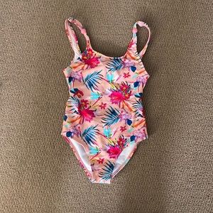 Girls size 10 swim suit open back